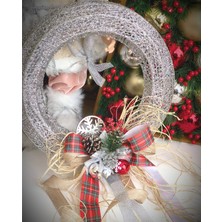 Queen Aksesuar Yılbaşı Özel Tasarım Dev Büyük Boy Lüks Ev Dekorasyon Gümüş Metal Simli Kapı Duvar Çelenk Süs