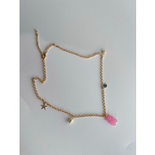 Özel Sevimli Haribo Ayıcık Trend Kolye Nazar Boncuk Deniz Yıldız Pembe