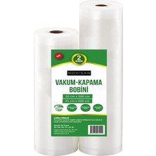 Novisan Vakum Kapama Bobini Gofrajlı Tırtıklı Ev Tipi Vakum Makinası Poşeti 1 Adet 20CMX500CM ve 1 Adet 25X500CM 2 Bobinli Karma Paket