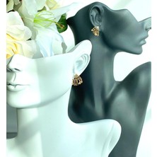 Zara Model Mini Yıldız Yelpaze Sarkıt Küpe Gold Altın