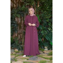 Neways 6508-BERLIN Yandan Düğmeli Ferace Gül Kurusu