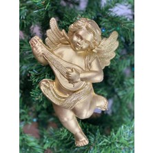 Queen Aksesuar Yeni Yıl Yılbaşı Özel Büyük Ağaç Duvar Müzik Çalan Şirin Melek Süsü Dekor Gold