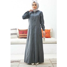 Neways 6463-KAPŞONLU Denim Ferace Gri