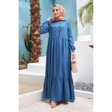 Neways 6593-TENSEL Elbise Koyu Mavi