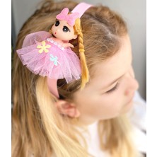 Queen Aksesuar Şirin Süslü Bebek Oyuncak  Çocuk Tacı Simli Pembe Taç