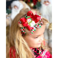 Queen Aksesuar Yılbaşı Özel Christmas 3 Boyutlu Kardan Adam Lüks Katlı Fiyonk Kadife Taç Yetişkin Çocuk Tacı