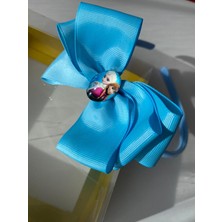 Queen Aksesuar Prenses Princess Frozen Anna ve Elsa Mavi Ince Saten Fiyonk Kurdele Taç Anne Kız Çocuk Bebek Saç Tacı