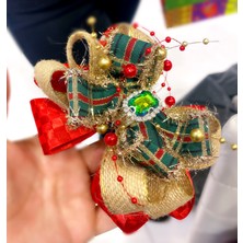 Queen Aksesuar Yılbaşı Özel Lüks Tasarım Kristal Taşlı Simli Fiyonklu Kadife Taç Yetişkin Çocuk Tacı