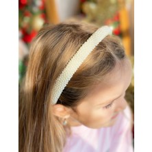 Queen Aksesuar Komple Kırık Beyaz Inci Taş Kaplı Taç Çocuk Yetişkin Tacı