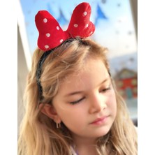 Queen Aksesuar Sevimli Dev Büyük 3D Boyutlu Oyuncak Peluş Minnie Mouse Kırmızı Puantiye Fiyonk Taç Kadın Çocuk Tacı