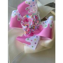 Queen Aksesuar Color Renkli Vanilya Ice Dondurma Pullu Simli Unicorn At Şeffaf Süslü Metal Klipsli Anne Kız Çocuk Tokası