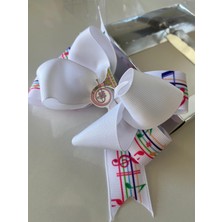 Queen Aksesuar Nota Müzik Melodi Desen Saksofon Süslü Renkli Klipsli Toka Anne Kız Çocuk Tokası