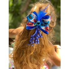 Queen Aksesuar Trend Moda Susam Sokağı Laciver Elmo Tüylü Fiyonk Okul Tokası Metal Klipsli