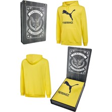 Fenerbahçe Orijinal Puma Kapüşonlu Sarı Sweat Hediyelik Ahşap Kutulu