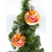 Queen Aksesuar Yılbaşı Noel Baba Simli Kar Taneli Işıklı Lüks Koleksiyonluk Fanus Çam Ağacı Top Süs Dekorasyon