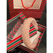 Queen Aksesuar Yılbaşı Özel Gün Lüks Kristal Taş Kaplamalı Bombeli Tacı Taşlı Taç Hediye Kutulu Kına Nişan Pembe