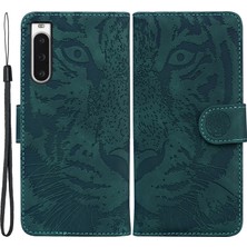 Xshop Sony Xperia Için Cüzdan Telefon 10 V Tiger Deseni Baskılı Stand Pu Deri Folio Flip Cover Kılıfı (Yurt Dışından)