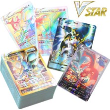 Abetto Market Pokemon V-Max ,v-Star, Black, Silver & Gold 100 Adet Kart Serileri Pokemon Kart Albüm Bir Arada Set