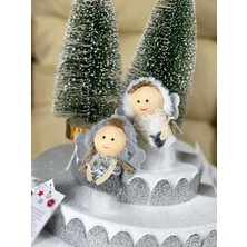 Queen Aksesuar Yeni Yıl Yılbaşı Ithal Koleksiyonluk Süslü Simli Kalpli Melek Kız Dekorasyon Çam Ağacı Süsü Tekli