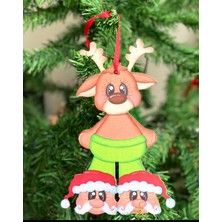 Queen Aksesuar Yeni Yıl Yılbaşı Ahşap Büyük Noel Baba Geyiği Geyikli Dekorasyon Duvar Çam Ağacı Ağaç Süs