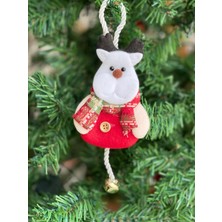 Queen Aksesuar Yeni Yıl Yılbaşı Lüks Ithal Koleksiyonluk Büyük Çam Ağacı Süsü Pofuduk 3 Boyut Zilli Geyik