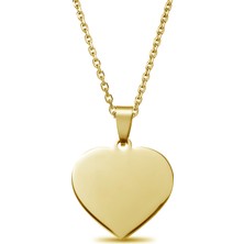 Bigakan Kadın Kalpli Altın Kaplama Gümüş Kolye