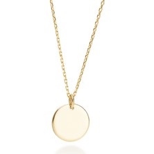 Bigakan Gümüş Madalyon Altın Kaplama Hayalet Zincir