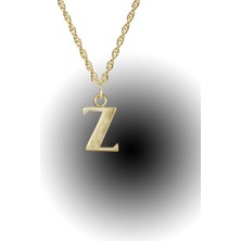 Bigakan Gümüş Z Harfi Isim Yazı Singapur Zincir Bayan Modeli Altın Kaplama