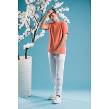 Akçaylar Slimfit Pamuklu Bisiklet Yaka Likralı Kısa Kol Erkek Triko Yazlık T-Shirt