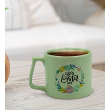 BK Gift Happy Easter Tasarımlı Pastel Yeşil Middle Kupa Bardak
