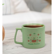 BK Gift Happy Easter Tasarımlı Pastel Yeşil Middle Kupa Bardak