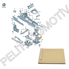 Ithal Passat B7 (2011-2015) Orta Konsol Sürgülü Kapak 3C0857503 Koyu Bej