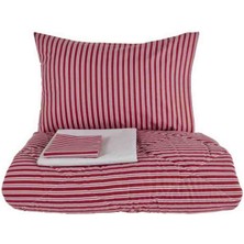 Nautica Home Maritime Stripe Tek Kişilik Comfort Set Red