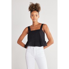 Wrangler Regular Fit Normal Kesim Bisiklet Yaka Kolsuz Desenli Kloş Bluz