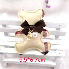 Queen Aksesuar Trend Moda Lüks 2li Ekose Inci Taş Fiyonk Pensli Toka Seti Ayıcık