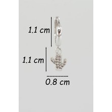 By Zeyna Aksesuar Kadın Zirkon Taşlı Kaktüs Figürlü 1 Adet Küpe