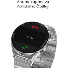 Pazariz Akıllı Saat Gt3 Max 3 Erkeklere Özel Premium 44MM Ios ve Android Uyumlu Deri Kordon Hediyeli