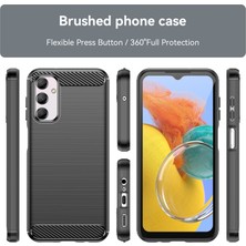 Microcase Samsung Galaxy M14 Brushed Carbon Fiber Silikon Kılıf - Siyah AL3332