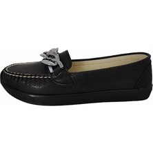 New Optimal Zincir Detaylı Klasik Anne Ayakkabı - Siyah - 37