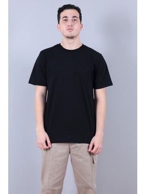 Yenitrendis Siyah Bisiklet Yaka  T-Shirt
