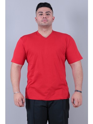 Yenitrendis Kırmızı V Yaka T-Shirt