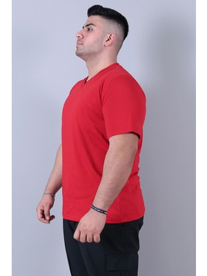 Yenitrendis Kırmızı V Yaka T-Shirt