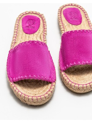 Elle Fuşya Deri Kadın Espadril