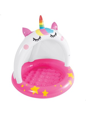 Intex 58438 Boynuzlu Kedi Şekilli Şişme Taban Çocuk Havuzu 102CM - Kız Çocuk