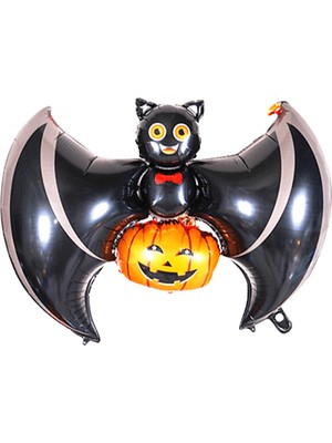 Kidspartim Happy Halloween Bal Kabaklı Yarasa Folyo Balon
