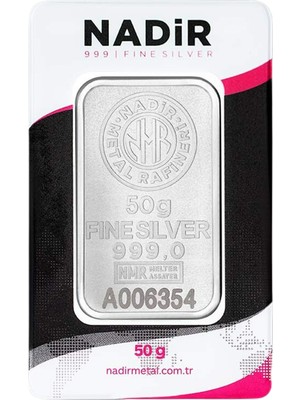 Nadir Gold 24 Ayar 50 gr Gümüş Külçe
