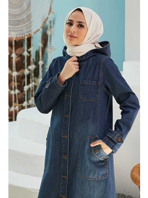 Neways 6329-KAPŞONLU Denim Kap Koyu Mavi