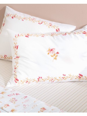 Madame Coco Silvie King Size Karde Baskılı Pike Takımı - Pudra