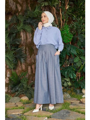 Neways 1161-PILELI Cepli Kot Pantolon Etek Koyu Mavi