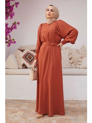 Neways 6583-KREP Elbise Taba